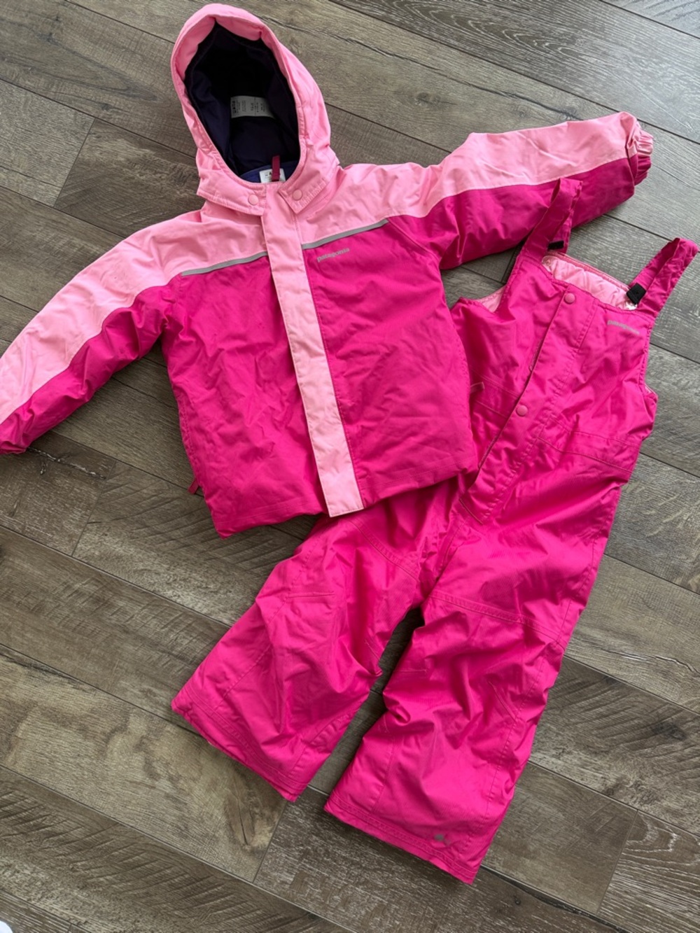 Patagonia Kids pink Snow Jacket and Bib Overalls